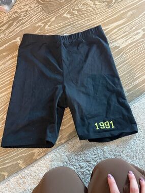 Women’s  Black biker Shorts with 1991 Accent